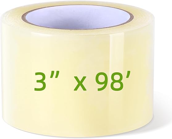 Ohuhu Greenhouse Repair Tape Plastic: 3" x 98' Green House Sheeting Tape 6.3 mil Reinforced Clear Plastic Film Tape for Greenhouse Polyethylene PE Cover Repair