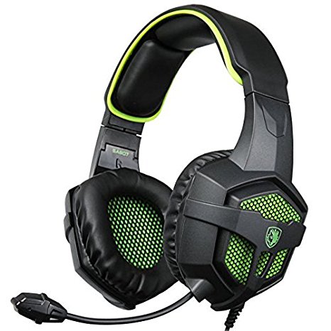 SADES SA-807 New Version Gaming Headsets Headphones For New Xbox one PS4 PC Laptop Mac iPad iPod (Black&Green)