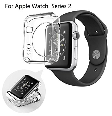 Apple watch Series 2 42MM Case, Monoy 2016 New Design Slim Clear TPU Case for iwatch Series 2 42MM Case (Clear TPU Case)