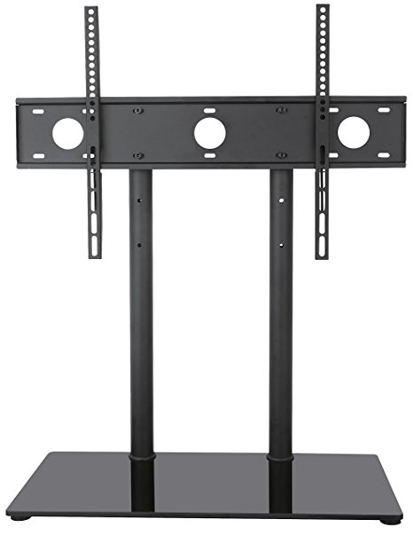 VIVO Universal Economic LCD Flat Screen TV Table Top Stand w/ Glass Base for 32" to 65" T.V. (STAND-TV00H)