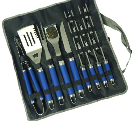 Simplistex® - Stainless Steel BBQ Grilling Tool Set - 17 Piece Barbecue Set