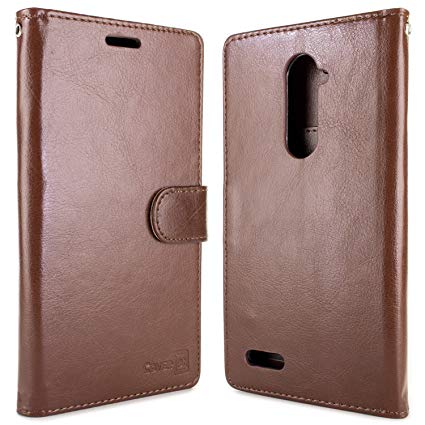 ZTE ZMAX Pro Wallet Case, ZTE Carry Case CoverON [CarryAll Series] Premium Synthetic Leather Flip Folio Card Holder Slim Phone Cover Case for ZTE Zmax Pro / Carry - Brown