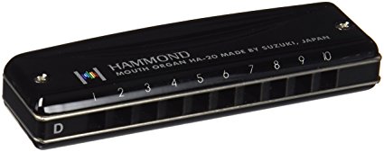 Suzuki HA-20-D Promaster Hammond Professional 10-Hole Diatonic Harmonica, Key of D