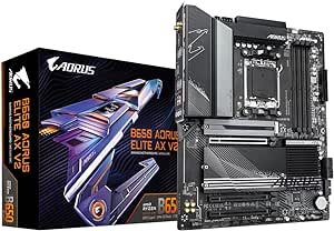 Gigabyte B650 AORUS ELITE AX V2 Motherboard - Supports AMD AM5 CPUs, 12 2 2 Phases Digital VRM, up to 8000MHz DDR5 (OC), 1xPCIe 5.0   2xPCIe 4.0 M.2, Wi-Fi 6E, 2.5GbE LAN, USB 3.2 Gen 2