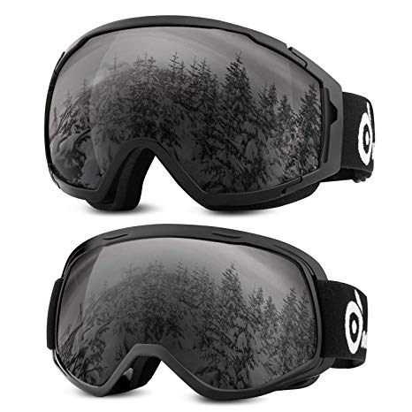 Odoland Snow Ski Goggles S2 Double Lens Anti-Fog Windproof UV400 Eyewear for Adult and Youth-Skiing, Snowboarding, Motorcycle Cycling and Snowmobile Winter Outdoor Sports Protective Glasses