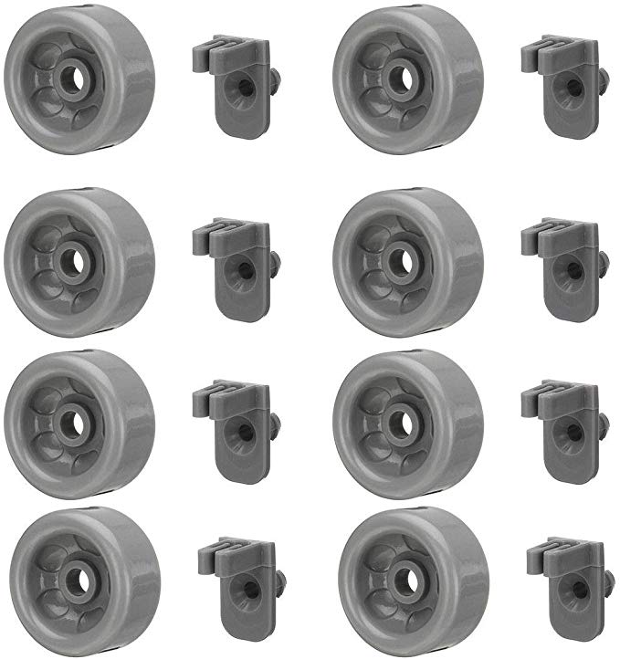 MAYITOP 8 Pack WD35X21041 WD12X10136 WD12X10277 Dishwasher Wheels Compatible for GE Profile Lower Rack Kit 8PC Studs and 8PC Rollers