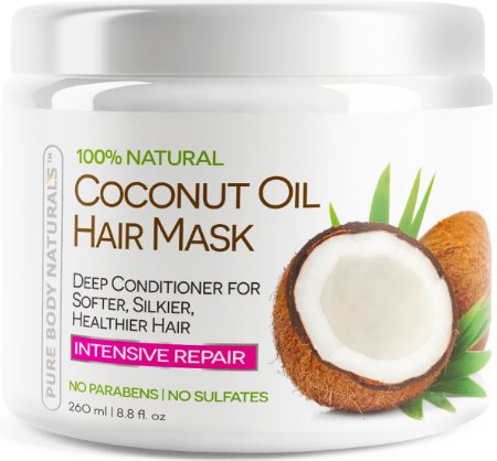 Pure Body Naturals Coconut Oil Hair Mask, 8.8 oz