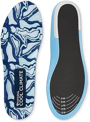 Sof Sole Cool Climate Insoles with Arch Support for Cool, Dry Feet and Blister Prevention