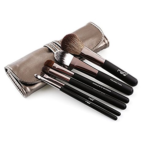 Amzdeal 6 Pieces Makeup Brush Set, Wool Makeup Brushes with Storage Case