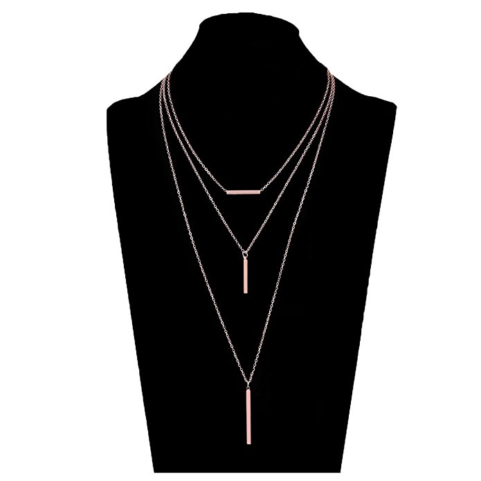 ALEXY Multilayer Bar Pendant Necklace, Boho Stick Bar Choker Necklace Minimalist Y Necklace for Women