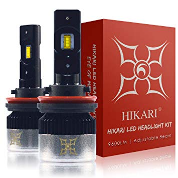 HIKARI LED Headlight Bulbs Conversion Kit-H11(H8,H9),9600lm 6K Cool White,2 Yr Warranty