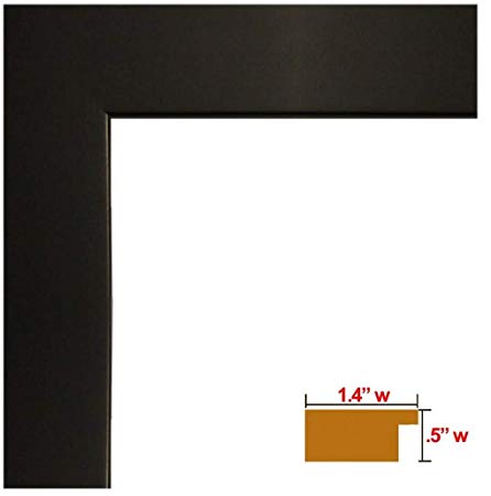 US Art 13x19 Custom Made to Order Wrapped Black Picture Poster Frame Solid Wood 1.25 inch Wide Moulding