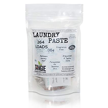 Organic Laundry Detergent - Natural Laundry Soap Safe For The Family - Great for Sensitive Skin - Plus Biodegradeable / Non Toxic / Eco-Friendly - Paste To Liquid Concentrate
