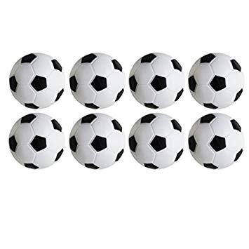 Table Soccer Foosballs Footable Game,Pack of 8PCS(Black & White,32mm/1.26 IN)by Yeelan