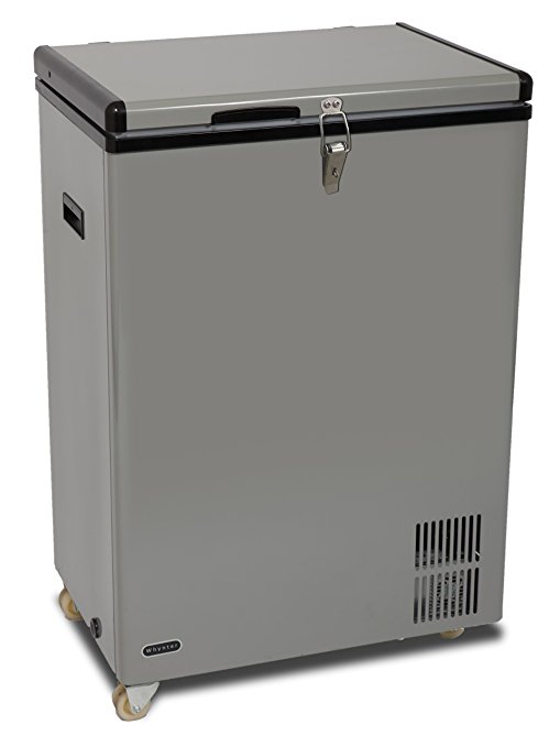 FM-951GW - Whynter 95 Quart Portable Wheeled Refrigerator / Freezer with Door Alert and 12v Option - Gray