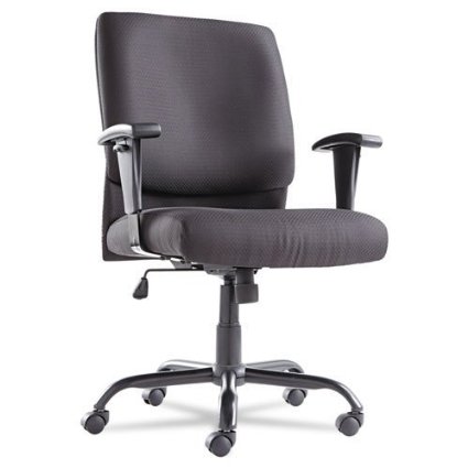 OIF Big & Tall Mid-Back Swivel/Tilt Chair, Fabric, Black