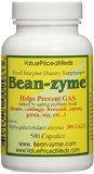 Bean-zyme Anti-Gas Digestive Aid 500 Capsules per bottle Food Enzyme Dietary Supplement