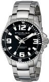 Stuhrling Original Mens 39533B11 Aquadiver Regatta Champion Swiss Quartz Date Stainless Steel Link Bracelet Black Dial Dive Watch
