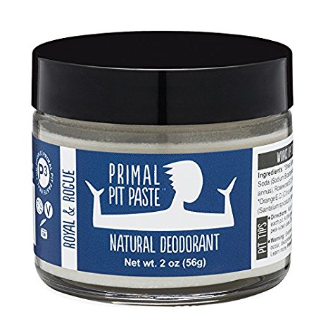 Primal Pit Paste Natural Deodorant, Aluminum Free, Paraben Free, No Added Fragrances, Royal & Rogue Jar