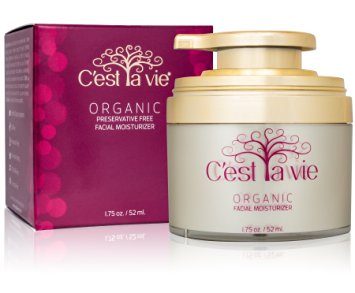 C'est La Vie Organic and 100% Natural Facial Moisturizer Preservative & Fragrance Free Formulated For Sensitive Skin, Anti-Aging, Skin Repair, Wrinkle, Scar, Dark Circle & Blemish Reducer with Anti-Inflammatory Properties.