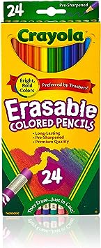 Crayola 24 Ct Erasable Colored Pencil