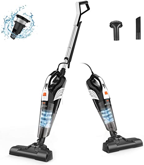 Stick Vacuum Cleaner Corded, Meiyou Stand Lightweight 18000Pa Powerful Suction 2-in-1 Stick Handheld Vacuum Cleaner Dry/Wet Household with Stainless Steel Filter for Hard Floor and Carpet Cleanig