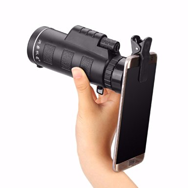 Universal 10x40 Telephoto Lens Cell Phone Telescope, M.Way Hiking Concert Camera Lens Monocular  Universal bracket   Bag For Iphone Sony Samsung Moto Etc Common clip