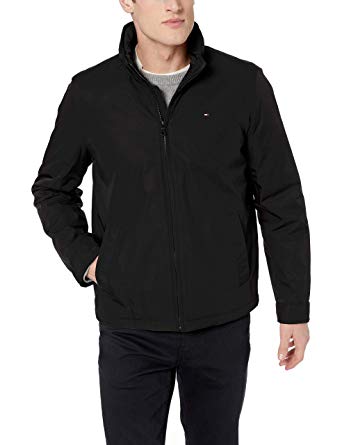 Tommy Hilfiger Men's Poly-Twill Stand-Collar Zip-Front Jacket