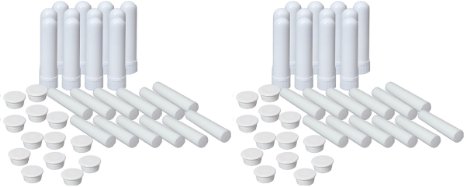 Essential Oil Aromatherapy Blank Nasal Inhaler Tubes 24 Complete Sticks Empty Nasal Inhalers for Essential Oils