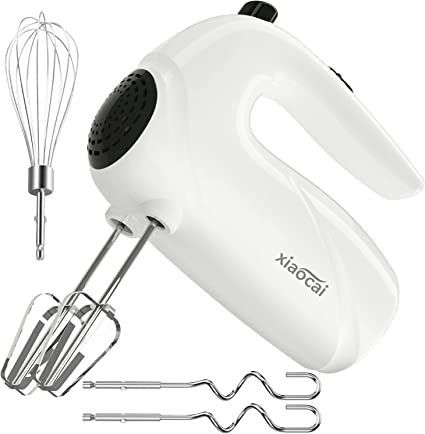 Hand Mixer, 5-Speed Handheld Kitchen Electric Whisk with 5 Stainless Steel Mixing Tool, Food Beater for Milk Frother Egg Cream Butter Juice Jam Flour Stir(Upgrade 5 Speed)
