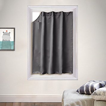 Portable Travel Blackout Window Blind - PONY DANCE Adjustable Blackout Curtain Panel with Suction Cups for French Door / Sliding Door,51" x 78"(130 x 198 cm),One Piece,Gray