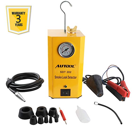 AUTOOL SDT-202 Car EVAP System Leak Testing Machine Leak Detector, 12V Automotive Fuel Pipe System Leak Tester with EVAP Adapters for All Vehicles - 3 Years Warranty
