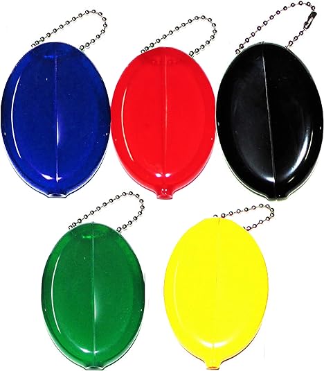 USA Made Oval Squeeze Coin Purse - 5 New Coin Purses in Popular Colors