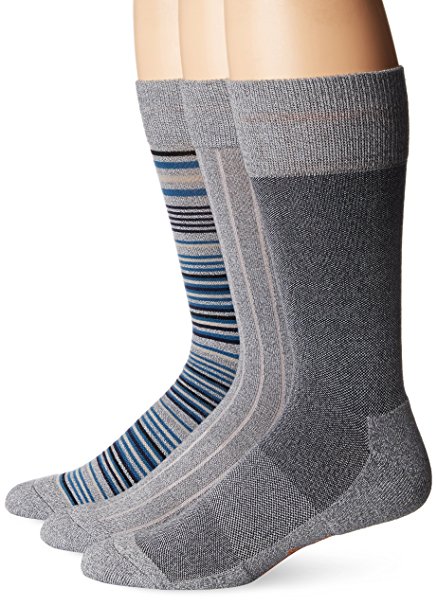 Dockers Men's 3 Pack Ultimate Fit - Elevated Dress Allover Stripe Crew Socks