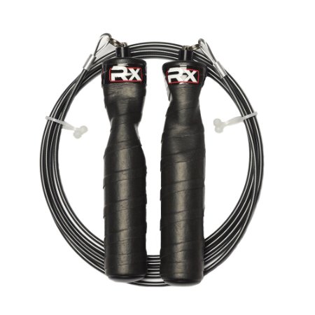 RX Jump Rope - Black Ops Handles with Trans Black Cable in Buff 3.4 or Ultra 1.8