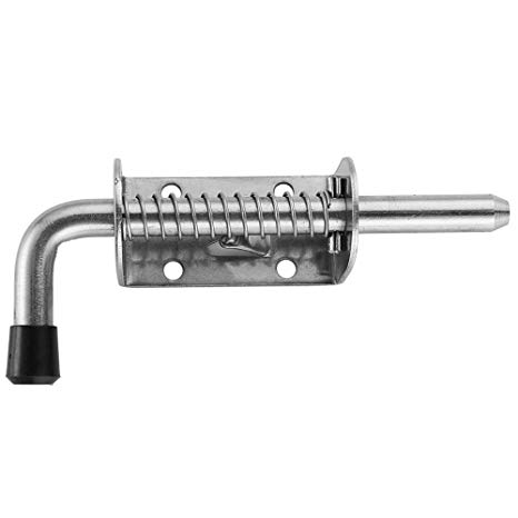 JQK Spring Loaded Latch Pin, 304 Stainless Steel Barrel Bolt Thickened 2mm Door Lock, 5 Inch Brushed Finished, HSB300