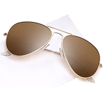 JetPal Premium Classic Aviator UV400 Sunglasses with Options for Flash Mirror and Polarized Lens
