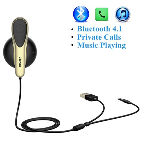 Wireless Bluetooth Headset for Car Hands Free Driving Coming with Magnetic Charging Dock 35mm Aux Input Jack and USB Charging Cord