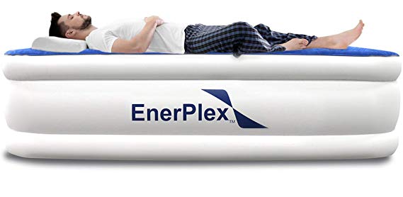 EnerPlex Never-Leak Twin Air Mattress with Built in Pump Raised Luxury Twin Airbed Double High Twin Inflatable Bed Blow Up Bed 2-Year Warranty Manufacturer Guarantee