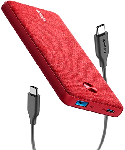 Anker PowerCore III Sense 10K, 10000mAh Portable Charger USB-C Power Delivery (18W) Power Bank for iPhone 11/11 Pro / 11 Pro Max / 8 / X/XS/XR, S10, Pixel 3, iPad Pro 2018, and More (Venetian Red)