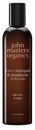 John Masters Organics 2-in-1 Shampoo & Conditioner for Dry Scalp with Zinc & Sage 8 oz