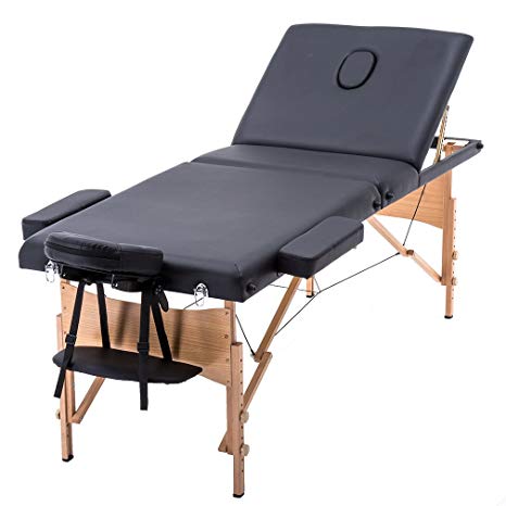 3 Fold Portable Massage Table w/Free Carry Case Facial Spa Bed