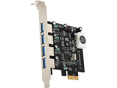 Rosewill PCI-E to USB 30 4-Port PCI Express Expansion Card PCIe Card 4 USB 30 Ports Super Speed Up to 5Gbps with 4 pin Male Molex Power Connector and Renesas Chipset