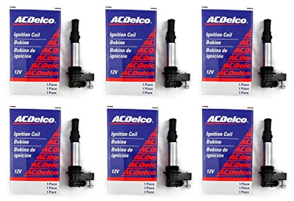Six New OEM Ignition Coils ACDelco D501C D-501-C GM 12629037 Alt UF375 BSC1508