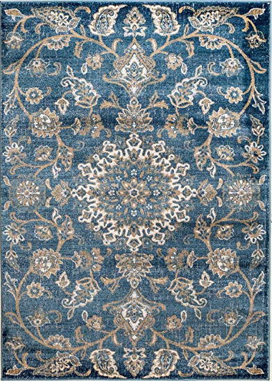 MADISON COLLECTION 2B-D3MI-RJ5J 405 Vintage Distressed Oriental Persian Blue Area Rug Clearance Soft and Durable Pile. Size Option , 7'.4''x 10'.6''
