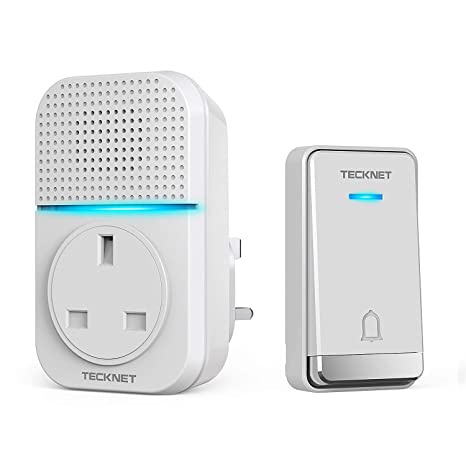 TECKNET Self-Powered Doorbell, Wireless Doorbell No Battery Required Push Button Plug Through…
