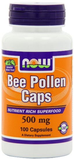 NOW Foods Bee Pollen, 500mg, 100 Capsules