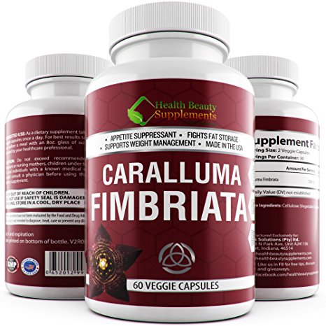 * ULTRA POTENCY CARALLUMA FIMBRIATA * 1200mg Formula – Best 100% Natural Organic Weight Loss Diet Pills – Beat Any Other Capsules – Made In USA in FDA Registered Facility Lose Weight Now