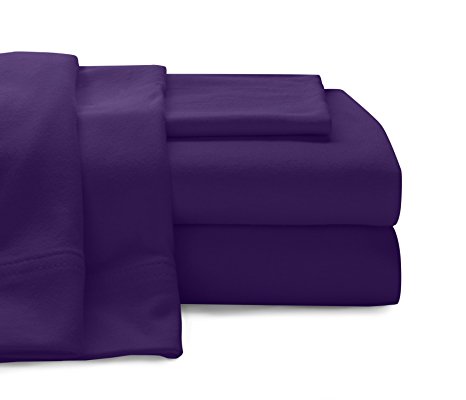 BALTIC LINEN COMPANY Cotton Jersey Sheet Set, Twin, Purple