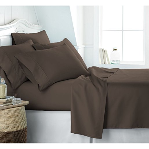 Italian Luxury 1800 Hotel Collection Bed Sheet Set - Deep Pockets, Wrinkle and Fade Resistant, Hypoallergenic Sheet and Pillow Case Set - (King,Brown)